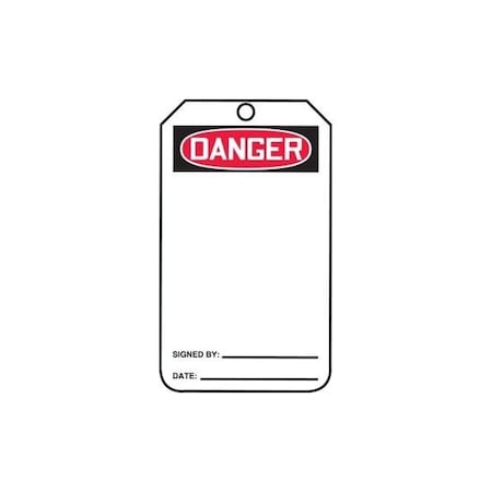 Accuform Safety Tags, DANGER Blank, 5.75in x 3.25in, HS-Laminate, 5PK MDT260LTM